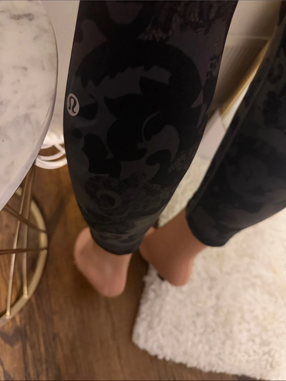 lululemon athletica Black Gray Printed High-Rise Leggings